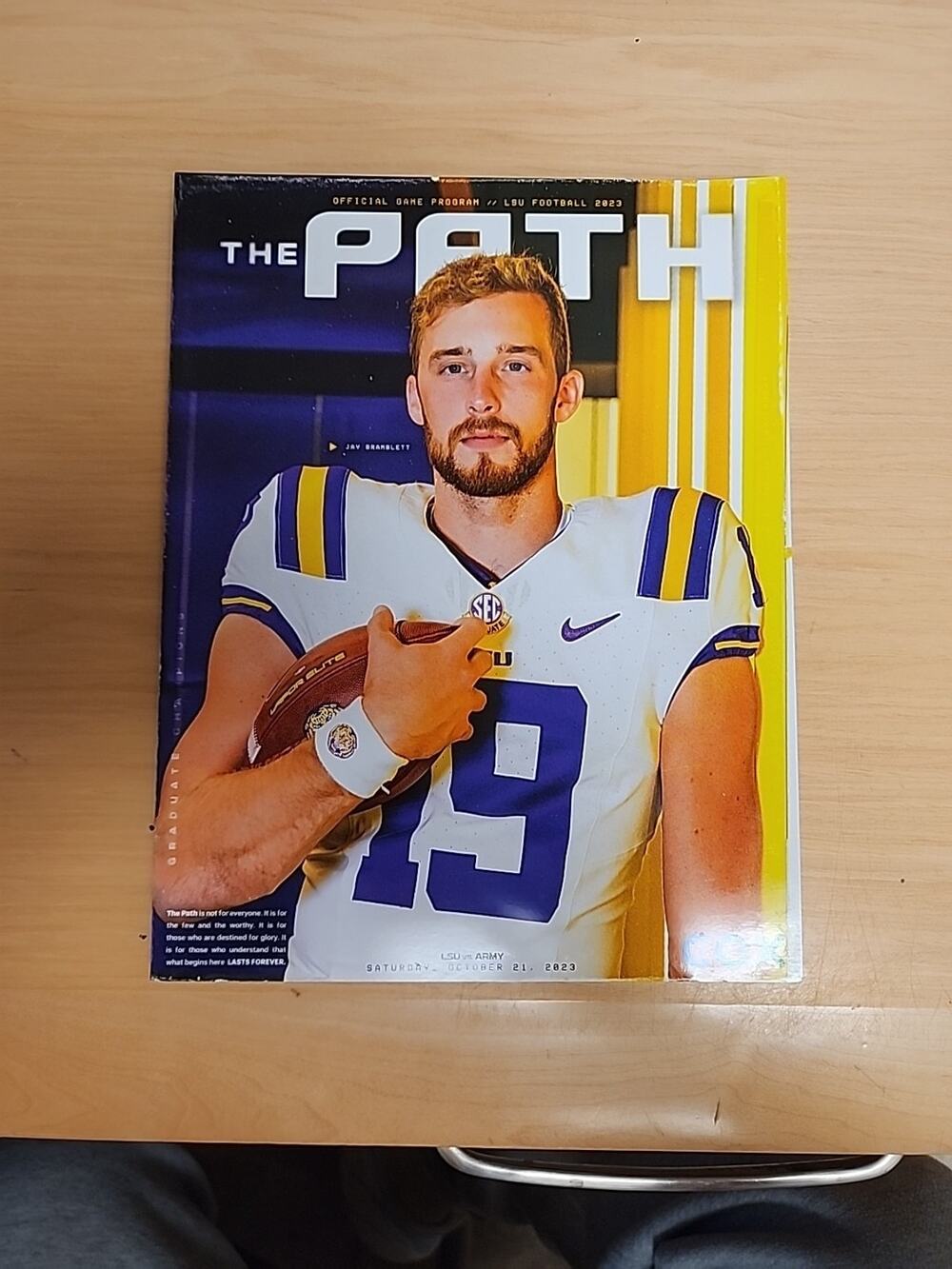 2023 LSU v Army Gameday Program The Path w Jay Bramblett on the Cover fa9545